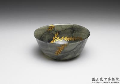 图片[2]-Jade round bowl with gold foil, India-China Archive